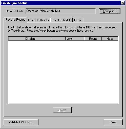 Timing System Window